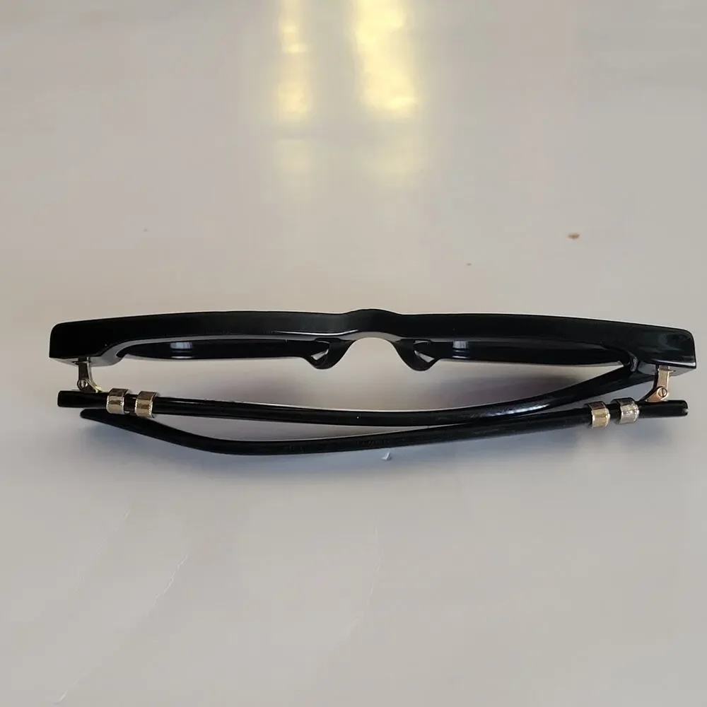 DEZI Stacked 55mm Cat Eye Sunglasses in black with dark smoke lenses